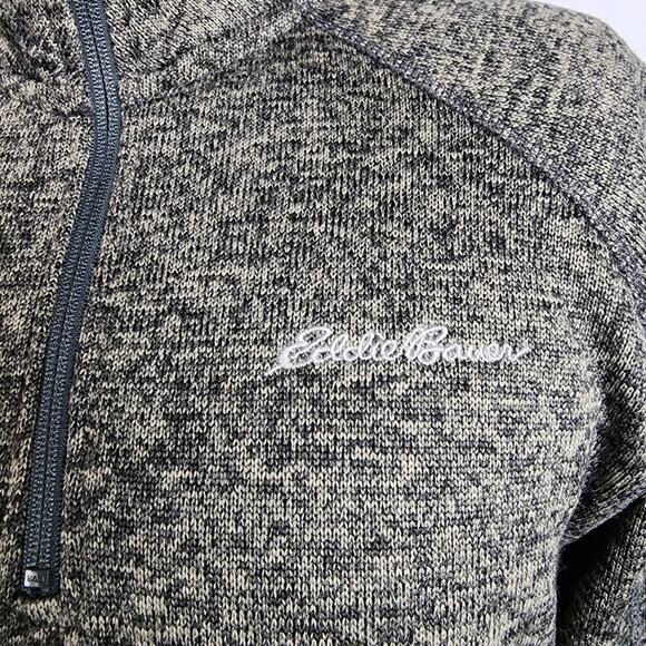Eddie Bauer Fleece 1/4-Zip Heather Charcoal Pullover | Men's Medium - Picture 4 of 14
